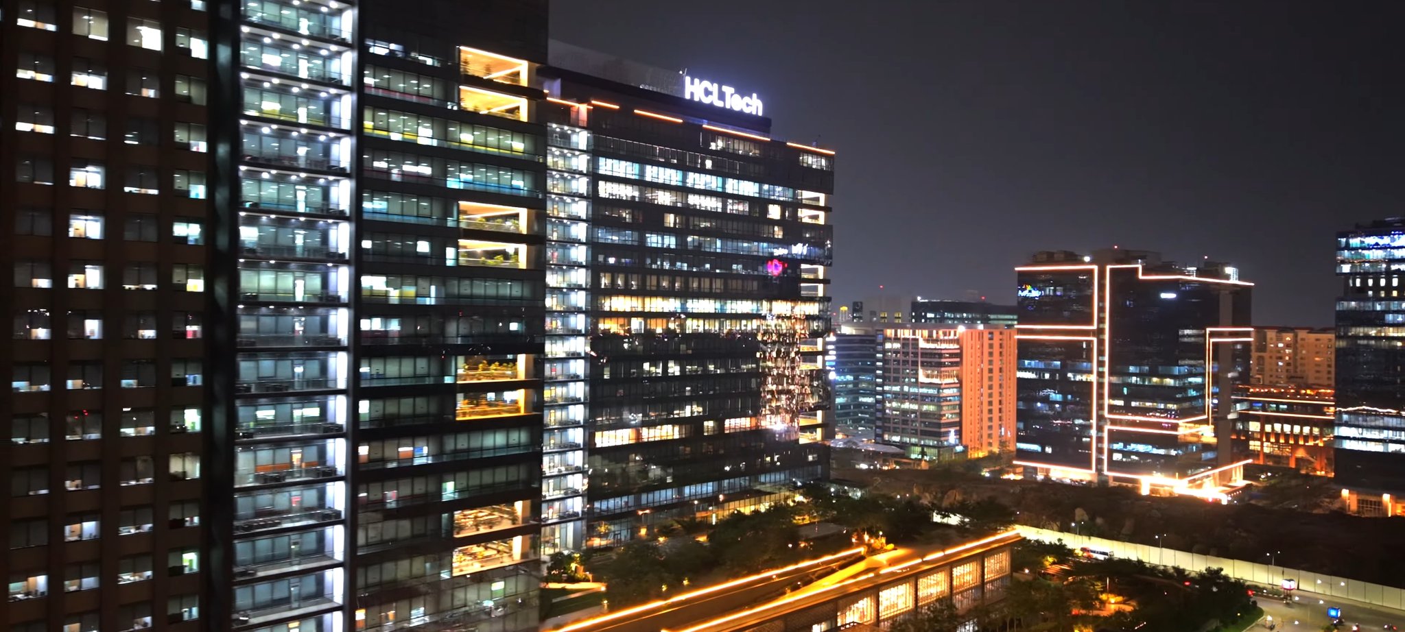Hyderabad's HITEC City at night — file photograph