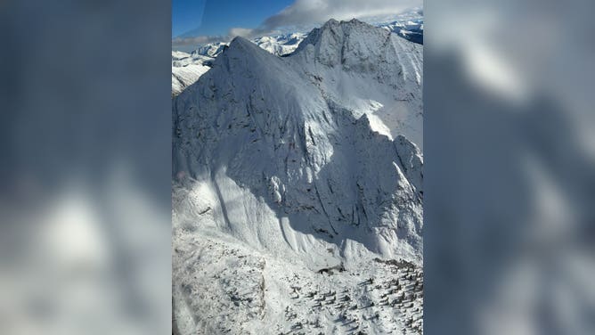 Snow covers Ice Mountain and the Three Apostles in the Collegiate Peaks Wilderness in Colorado after the October storm