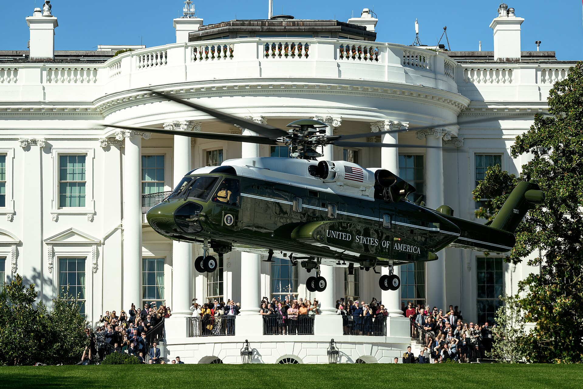 President Donald Trump boards Marine One on the South Lawn of the White House