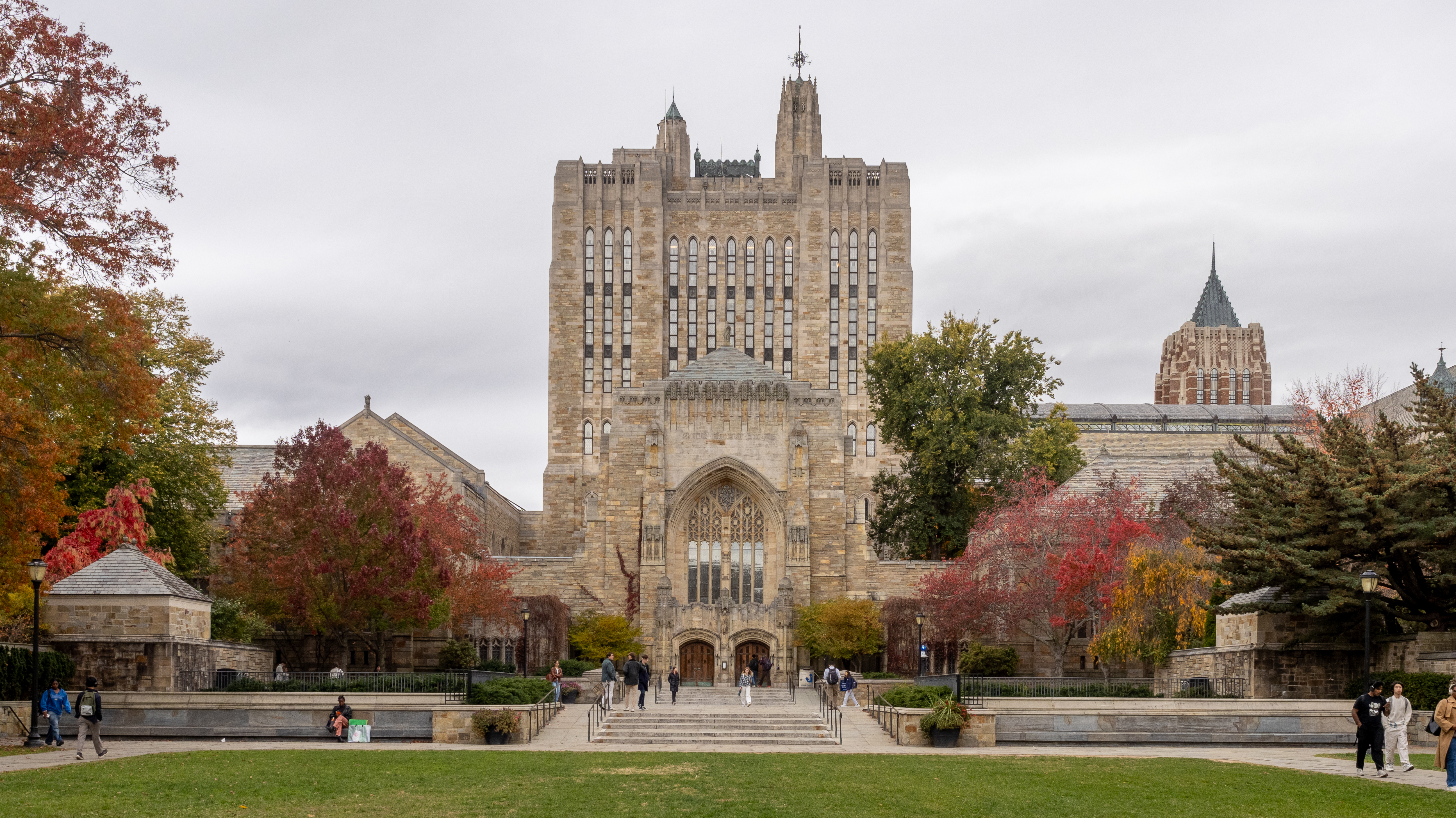 Sterling Memorial Library at Yale University — Yale is among the nine universities subpoenaed in the J-1 visa fraud probe